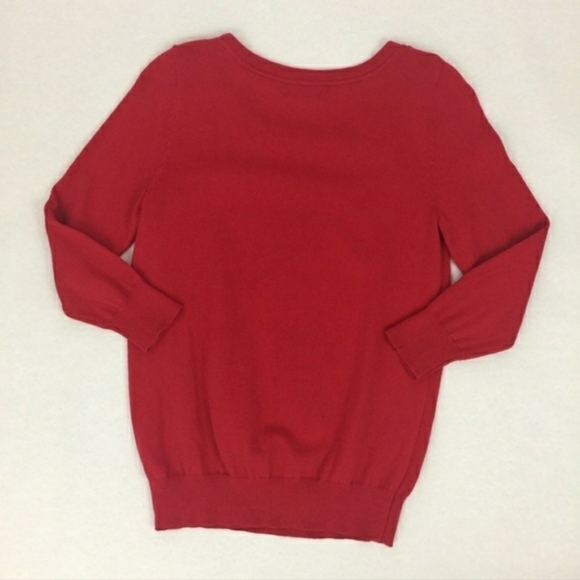 JC Penny JCP Eiffel Tower Graphic Knit Sweater Red Black Women's Small S Prep - Picture 4 of 8